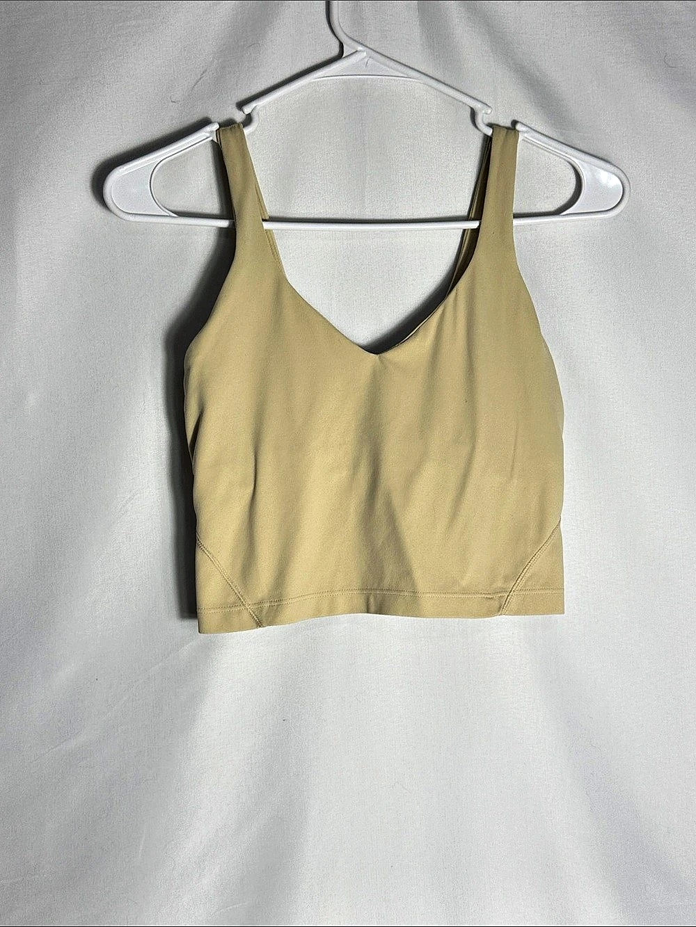 Lululemon Align Tank Top Prosecco Cream Yellow Crop Light Support Bra Size 4